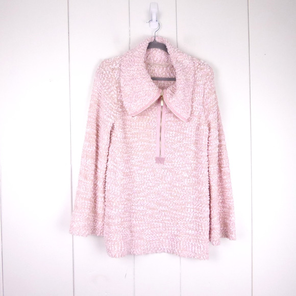 Soft Surroundings Sweater Womens SZ M Half Zip Pullover Textured Cottagecore - Picture 1 of 10